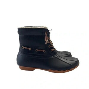 Seven7 Women's Waterproof Duck Rain Boots‎ Women’s Black Size 8
